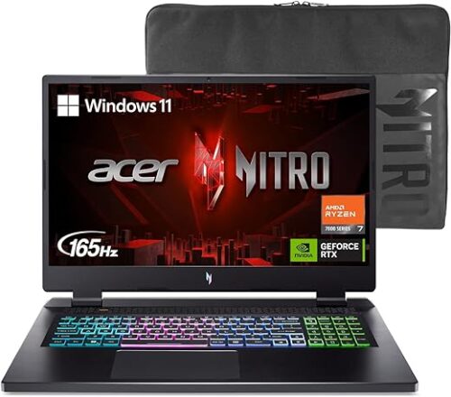 Acer Nitro 17 Gaming Laptop | AMD Ryzen 7 7840HS Octa-Core CPU | NVIDIA GeForce RTX 4060 Laptop GPU | 17.3" QHD 165Hz IPS Display | 1TB Gen 4 SSD |...